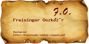 Freisinger Oszkár névjegykártya