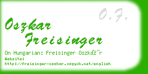 oszkar freisinger business card